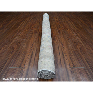5'9"x8'9" Night White, Wool Weft With Natural Dyes, Hand Knotted, Afghan Angora Oushak, All Over Tribal Floral Design, Oriental Rug FWR535710