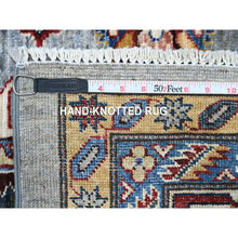 Load image into Gallery viewer, 10&#39;x10&#39; Blue Gray, Hand Knotted Vegetable Dyes, Afghan Super Kazak With All Over Geometric Design, Pure Wool, Square Oriental Rug FWR535770