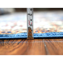 Load image into Gallery viewer, 6&#39;1&quot;x9&#39;3&quot; Cobalt Blue With Ivory Border, Hand Knotted Vegetable Dyes Pure Wool, Afghan All Over Tribal Motifs Super Kazak Oriental Rug FWR535794