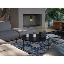 Load image into Gallery viewer, 9&#39;2&quot;x12&#39;1&quot; Navy Blue, Afghan Oushak with Leaf Design, Supple Collection, Soft and Lush Pile, Pure Wool, Densely Woven, Hand Knotted, Oriental Rug FWR5352
