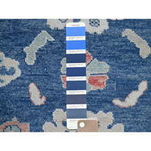 Load image into Gallery viewer, 9&#39;2&quot;x12&#39;1&quot; Navy Blue, Afghan Oushak with Leaf Design, Supple Collection, Soft and Lush Pile, Pure Wool, Densely Woven, Hand Knotted, Oriental Rug FWR5352