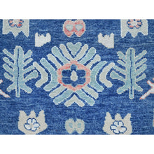 Load image into Gallery viewer, 9&#39;2&quot;x12&#39;1&quot; Navy Blue, Afghan Oushak with Leaf Design, Supple Collection, Soft and Lush Pile, Pure Wool, Densely Woven, Hand Knotted, Oriental Rug FWR5352