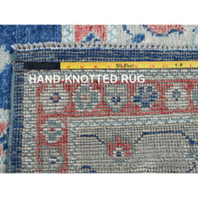 Load image into Gallery viewer, 9&#39;2&quot;x12&#39;1&quot; Navy Blue, Afghan Oushak with Leaf Design, Supple Collection, Soft and Lush Pile, Pure Wool, Densely Woven, Hand Knotted, Oriental Rug FWR5352