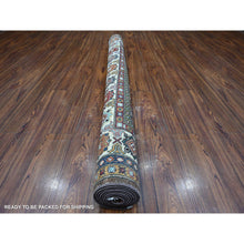 Load image into Gallery viewer, 6&#39;x8&#39;10&quot; Sepia Brown, Vegetable Dyes Hand Knotted, Velvety Wool, Afghan Geometric Pattern All Over Super Kazak Oriental Rug FWR535800