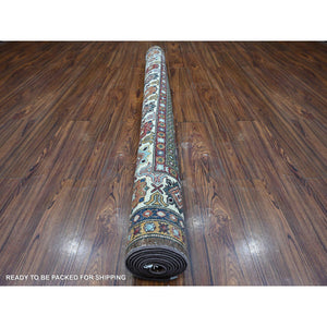 6'x8'10" Sepia Brown, Vegetable Dyes Hand Knotted, Velvety Wool, Afghan Geometric Pattern All Over Super Kazak Oriental Rug FWR535800