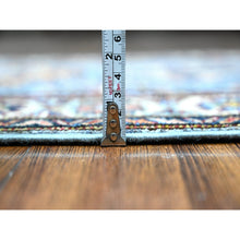 Load image into Gallery viewer, 2&#39;7&quot;x8&#39;4&quot; Thundercloud Gray And Classic White, Hand Knotted Afghan Super Kazak, Vegetable Dyes, All Over Medallions, All Wool, Runner Oriental Rug FWR535830
