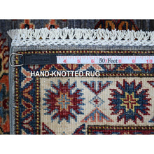 Load image into Gallery viewer, 2&#39;7&quot;x8&#39;4&quot; Thundercloud Gray And Classic White, Hand Knotted Afghan Super Kazak, Vegetable Dyes, All Over Medallions, All Wool, Runner Oriental Rug FWR535830