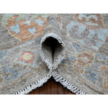 Load image into Gallery viewer, 8&#39;x9&#39;8&quot; Anvil Gray, Natural Dyes, Hand Knotted, Afghan Angora Oushak, Rural Elements All Over Design, Extra Soft Wool Weft, Oriental Rug FWR535908