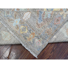 Load image into Gallery viewer, 8&#39;x9&#39;8&quot; Anvil Gray, Natural Dyes, Hand Knotted, Afghan Angora Oushak, Rural Elements All Over Design, Extra Soft Wool Weft, Oriental Rug FWR535908