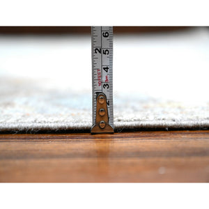 8'x9'8" Anvil Gray, Natural Dyes, Hand Knotted, Afghan Angora Oushak, Rural Elements All Over Design, Extra Soft Wool Weft, Oriental Rug FWR535908