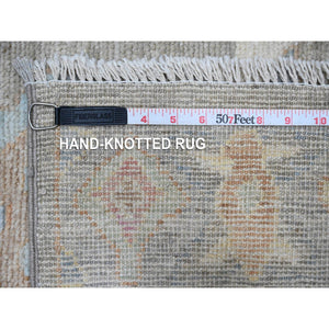8'x9'8" Anvil Gray, Natural Dyes, Hand Knotted, Afghan Angora Oushak, Rural Elements All Over Design, Extra Soft Wool Weft, Oriental Rug FWR535908