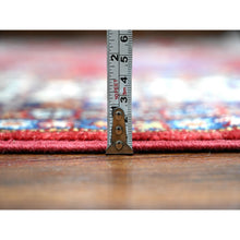 Load image into Gallery viewer, 9&#39;1&quot;x11&#39;9&quot; Crimson Red, Afghan Super Kazak With Geometric Medallions Design, Hand Knotted, Pure Wool, Vegetable Dyes, Oriental Rug FWR535962