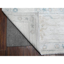 Load image into Gallery viewer, 10&#39;x10&#39; Silver Gray, Hand Knotted With Wool Weft, Vegetable Dyes, Afghan Angora Oushak, Village Flower And Leaf Pattern All Over, Square Oriental Rug FWR535980
