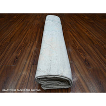 Load image into Gallery viewer, 10&#39;x10&#39; Silver Gray, Hand Knotted With Wool Weft, Vegetable Dyes, Afghan Angora Oushak, Village Flower And Leaf Pattern All Over, Square Oriental Rug FWR535980