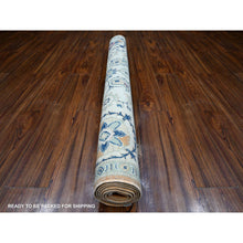 Load image into Gallery viewer, 4&#39;10&quot;x6&#39;8&quot; Metallic Orange, Broad Borders, Pure And Shiny Wool, Colorful Hand Knotted Fusion Kazak, Caucasian And Suzani Design, Oriental Rug FWR536016