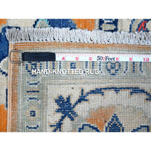 Load image into Gallery viewer, 4&#39;10&quot;x6&#39;8&quot; Metallic Orange, Broad Borders, Pure And Shiny Wool, Colorful Hand Knotted Fusion Kazak, Caucasian And Suzani Design, Oriental Rug FWR536016