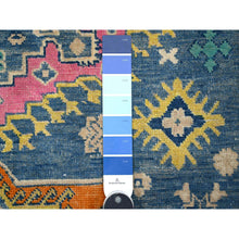 Load image into Gallery viewer, 5&#39;1&quot;x6&#39;4&quot; Bayern Blue, All Natural Wool, Caucasian Design, Colorful Fusion Kazak, Pure Wool, Oriental Rug FWR536082