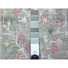 Load image into Gallery viewer, 2&#39;7&quot;x11&#39;10&quot; Hunter Green, Extra Soft Wool Weft, Hand Knotted, Vegetable Dyes With Vibrant Willow And Cypress Tree Design, Afghan Angora Oushak, Oriental Runner Rug FWR536100