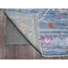 Load image into Gallery viewer, 2&#39;9&quot;x15&#39;3&quot; Pacific Blue, Hand Knotted Wool Foundation, Afghan Angora Oushak With Natural Dyes, Rural Medallions All Over Design, Runner Oriental Rug FWR536106