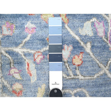 Load image into Gallery viewer, 2&#39;9&quot;x15&#39;3&quot; Pacific Blue, Hand Knotted Wool Foundation, Afghan Angora Oushak With Natural Dyes, Rural Medallions All Over Design, Runner Oriental Rug FWR536106