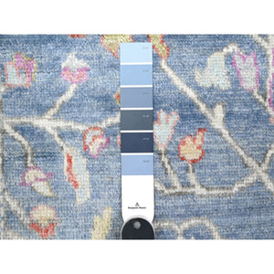 2'9"x15'3" Pacific Blue, Hand Knotted Wool Foundation, Afghan Angora Oushak With Natural Dyes, Rural Medallions All Over Design, Runner Oriental Rug FWR536106