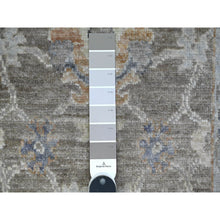 Load image into Gallery viewer, 2&#39;x3&#39; Old Silver Gray, Natural Dyes, Hand Knotted, Wool Weft, Afghan Angora Oushak, Rural Motifs All Over Design, Oriental Mat Rug FWR536166