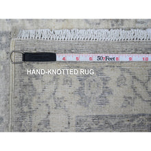 Load image into Gallery viewer, 2&#39;6&quot;x17&#39;9&quot; Medium Gray, Densely Woven Afghan Wool, Vegetable Dyes, Hand Knotted, Fine Peshawar With Ziegler Mahal Design, Xl Runner Oriental Rug FWR536244