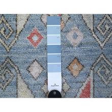Load image into Gallery viewer, 2&#39;8&quot;x8&#39;3&quot; Beau Blue, Soft And Shiny Wool, Hand Knotted, Anatolian Village Inspired Design, Vegetable Dyes, Tribal Medallions, Narrow Border, Runner Oriental Rug FWR536256