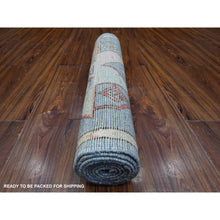 Load image into Gallery viewer, 2&#39;8&quot;x8&#39;3&quot; Beau Blue, Soft And Shiny Wool, Hand Knotted, Anatolian Village Inspired Design, Vegetable Dyes, Tribal Medallions, Narrow Border, Runner Oriental Rug FWR536256