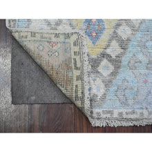Load image into Gallery viewer, 2&#39;10&quot;x5&#39;1&quot; Dolphin Gray, Natural Dyes, Hand Knotted Extra Soft Wool, Anatolian Village Inspired Large Motifs All Over Design, Runner Oriental Rug FWR536262