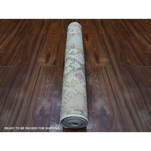 2'10"x5'1" Dolphin Gray, Natural Dyes, Hand Knotted Extra Soft Wool, Anatolian Village Inspired Large Motifs All Over Design, Runner Oriental Rug FWR536262