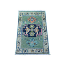 Load image into Gallery viewer, 1&#39;10&quot;x2&#39;10&quot; Amazon Green, Caucasian Design, Fusion Kazak Mat, All Natural Wool Oriental Rug FWR536322