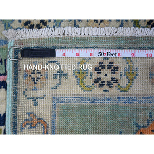 1'10"x2'10" Amazon Green, Caucasian Design, Fusion Kazak Mat, All Natural Wool Oriental Rug FWR536322