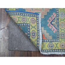 Load image into Gallery viewer, 2&#39;x2&#39;8&quot; Bdazzled Blue, Hand Knotted Organic Wool, Caucasian Medallion Design, Fusion Kazak, Mat Oriental Rug FWR536334