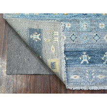 Load image into Gallery viewer, 3&#39;2&quot;x4&#39;10&quot; Shadow Gray, Fine Kashkuli Gabbeh with Extra Soft Wool, Hand Knotted Small Animals and Human Figurines, Vegetable Dyes, Oriental Rug FWR536442