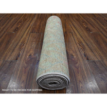 Load image into Gallery viewer, 2&#39;7&quot;x11&#39;9&quot; Plaster Brown, Organic Wool, Hand Knotted, Borderless Afghan Peshawar With Birds Of Paradise Design, Natural Dyes, Runner Oriental Rug FWR536496