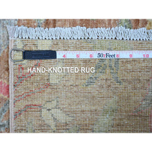 Load image into Gallery viewer, 2&#39;7&quot;x11&#39;9&quot; Plaster Brown, Organic Wool, Hand Knotted, Borderless Afghan Peshawar With Birds Of Paradise Design, Natural Dyes, Runner Oriental Rug FWR536496