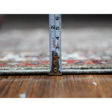 Load image into Gallery viewer, 2&#39;8&quot;x20&#39;10&quot; Battleship Gray, Hand Knotted Afghan Super Kazak With All Over Motifs, Natural Dyes, Extra Soft Wool Xl Runner Oriental Rug FWR536592