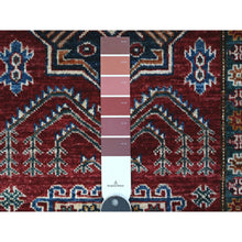 Load image into Gallery viewer, 2&#39;9&quot;x4&#39;1&quot; Burnt Umber Red, Afghan Super Kazak with Tribal Medallions Design, Natural Dyes, Pure Wool Hand Knotted, Oriental Rug FWR536610