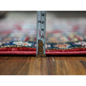 2'9"x4'1" Burnt Umber Red, Afghan Super Kazak with Tribal Medallions Design, Natural Dyes, Pure Wool Hand Knotted, Oriental Rug FWR536610
