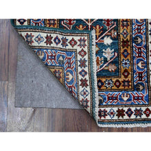 Load image into Gallery viewer, 2&#39;x5&#39;9&quot; Pine Green, Hand Knotted, Soft To The Touch, Colorful Super Kazak With Tree Of Life Design, Shiny Wool, Vegetable Dyes,  Runner Oriental Rug FWR536646