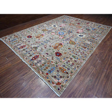 Load image into Gallery viewer, 10&#39;x13&#39;8&quot; Storm Gray, Hand Knotted Afghan Sultani All Over Floral Pattern, Soft And Vibrant Wool, Natural Dyes Oriental Rug FWR536682