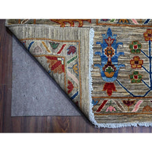 Load image into Gallery viewer, 10&#39;x13&#39;8&quot; Storm Gray, Hand Knotted Afghan Sultani All Over Floral Pattern, Soft And Vibrant Wool, Natural Dyes Oriental Rug FWR536682