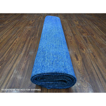 Load image into Gallery viewer, 9&#39;5&quot;X12&#39;10&quot; Lapis Blue, Cleaned, Natural Wool, Hand Knotted, Broken Design Vintage Persian Kerman, Sides And Ends Secured Professionally, Distressed Oriental Rug FWR536706
