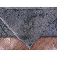 Load image into Gallery viewer, 9&#39;8&quot;x12&#39;6&quot; Agreeable Gray, Distressed Look Worn Wool, Professionally Secured Ends, Hand Knotted, Vintage Persian Kerman, Clean And Soft, Cropped Thin, Oriental Rug FWR536712