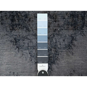 9'8"x12'6" Agreeable Gray, Distressed Look Worn Wool, Professionally Secured Ends, Hand Knotted, Vintage Persian Kerman, Clean And Soft, Cropped Thin, Oriental Rug FWR536712