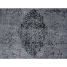 Load image into Gallery viewer, 9&#39;8&quot;x12&#39;6&quot; Agreeable Gray, Distressed Look Worn Wool, Professionally Secured Ends, Hand Knotted, Vintage Persian Kerman, Clean And Soft, Cropped Thin, Oriental Rug FWR536712