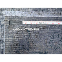 Load image into Gallery viewer, 9&#39;8&quot;x12&#39;6&quot; Agreeable Gray, Distressed Look Worn Wool, Professionally Secured Ends, Hand Knotted, Vintage Persian Kerman, Clean And Soft, Cropped Thin, Oriental Rug FWR536712