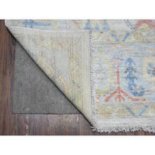 Load image into Gallery viewer, 7&#39;10&quot;x9&#39;9&quot; Silver Gray, Hand Knotted, Afghan Wool Weft, Vegetable Dyes, Angora Oushak, Colorful Tribal Medallions All Over Design, Oriental Rug FWR536730