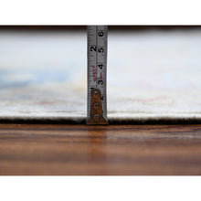 Load image into Gallery viewer, 7&#39;10&quot;x9&#39;9&quot; Silver Gray, Hand Knotted, Afghan Wool Weft, Vegetable Dyes, Angora Oushak, Colorful Tribal Medallions All Over Design, Oriental Rug FWR536730